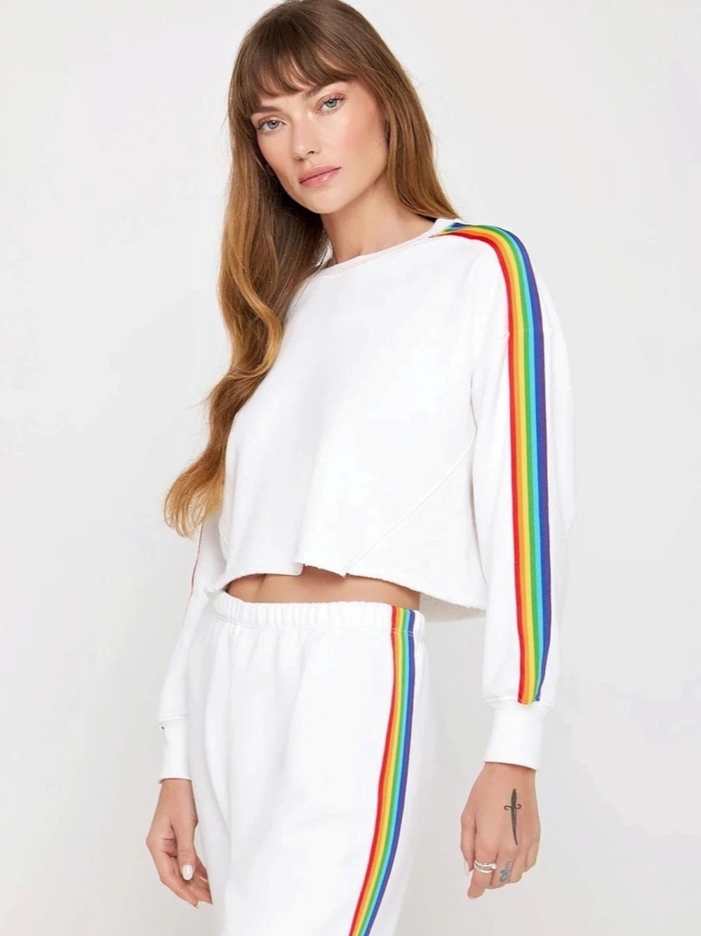 Spiritual Gangster Rainbow Cropped Pullover